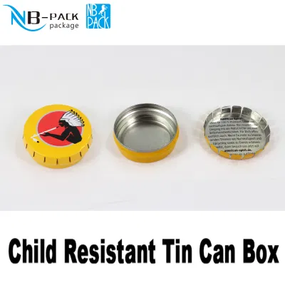 Child Resistant Child Proof Cr 30ml Tin Round Tin Box for Promotion Cosmetic Lip Balm Mail