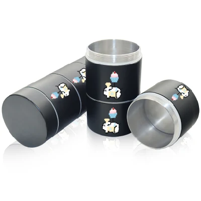 Food Grade 3oz 4oz Herb Flower Storage Childproof Multi-Layer Metal Tin Box