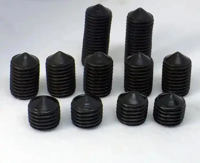 Black Carbon Steel Headless Hex Recessed with Cone Point Set Screws DIN914