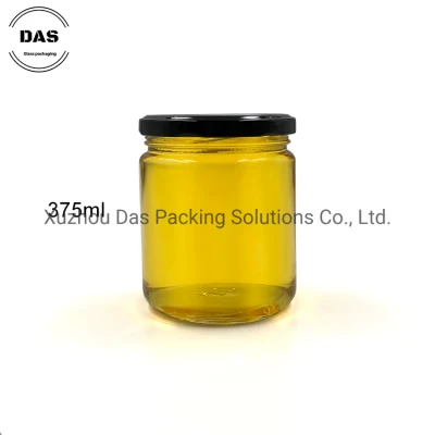 25ml 50ml 100ml 195ml 240ml 350ml 500ml Straight Sided Kitchen Food Storage Glass Honey Jam Jar Container with Metal Lids