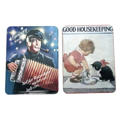 Custom Embossed Vintage Tin Sign Rectangle Small Metal Fridge Magnet