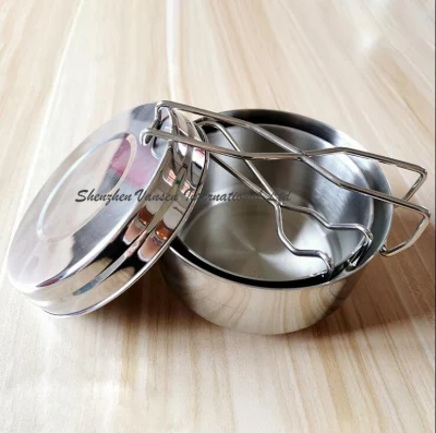 Handle Stainless Steel Mess Tin/ Luch Box with 3 Sets