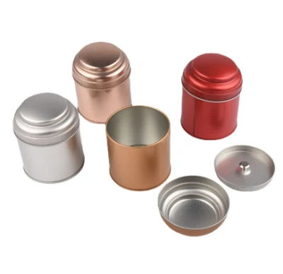 Custom Logo Round Cap Lid Tin Can Metal Canister Candle Jar Candy Jar