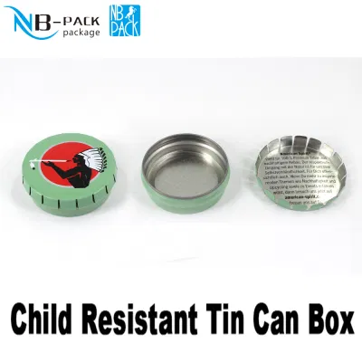 Child Resistant Child Proof Cr 30ml Tin Round Tin Box for Promotion Cosmetic Lip Balm Mail