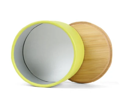 High Quality Low Price Round Metal Airtight Tea Tin Box with Mamboo Lid
