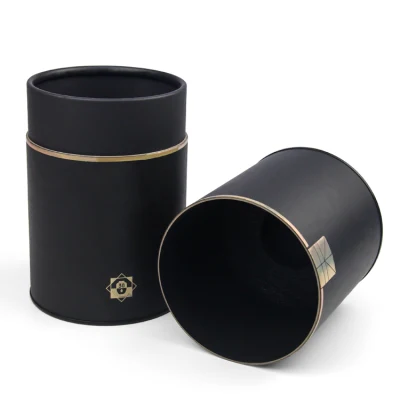 Firstsail Eco Friendly Round Cardboard Whisky Paper Tube Packaging Wine Bottle Package Box with Tin Plug