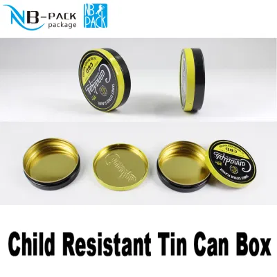 Hot Sale Child Resistant Tin Can with Custom Design Child Safety Container