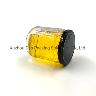 25ml 50ml 100ml 195ml 240ml 350ml 500ml Straight Sided Kitchen Food Storage Glass Honey Jam Jar Container with Metal Lids