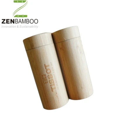 Multi-Layer Bamboo Veneer Cylinder Bamboo Jar Custom Logo Tin Can