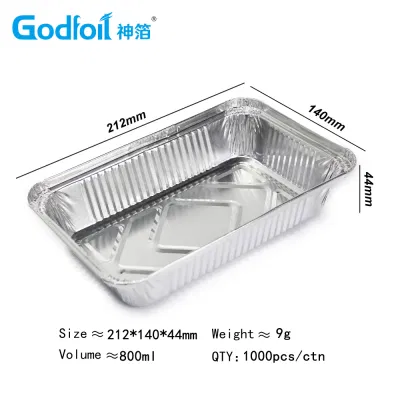  Rectangular Disposable Takeout Tin Foil Box Foil Tray Food Packaging Aluminum Foil Container with Lid