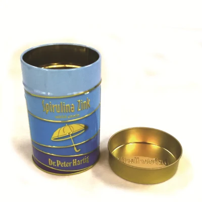 Custom Small Round Metal Canister Cookie Biscuit Packaging Tea Tin Cylinder