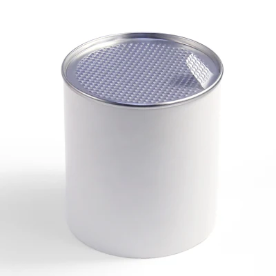 Firstsail Round Cardboard Coffee Powder Tea Paper Can Food Tube Canister Packaging with Aluminum Easy Open Tin Lid