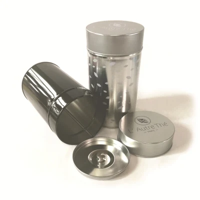 Custom Small Round Metal Canister Cookie Biscuit Packaging Tea Tin Cylinder