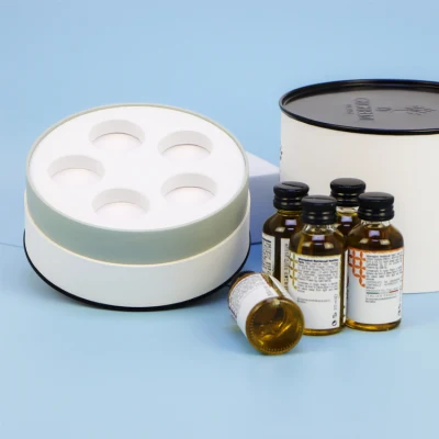 Firstsail Metal Lid Cylinder Box Makeup Skin Care Serum Bottle Paper Cardboard Tube Cosmetic Packaging