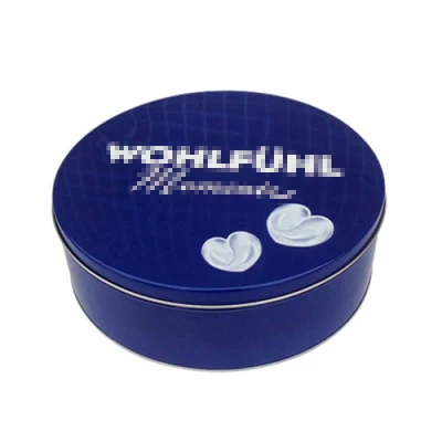 Custom Printed Iron Large Embossed Packaging Metal Round Box Cake Tin Can for Cake with Lid