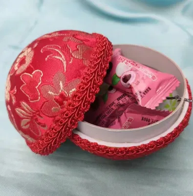 Hotsale Decoration Cute Colorful Silk Christmas Easter Egg Tin Box