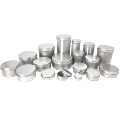 Wholesale 2 Oz 60g Silver Metal Cans Lip Balm Tins Cosmetic Skin Care Aluminum Jar