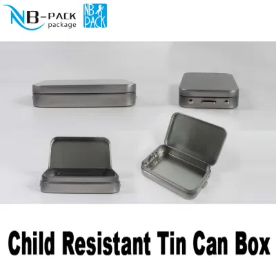 Custom Printed Metal Container Packaging Round Shape High Quality Tin Box Customized Child Proof Child Resistant Tin Box