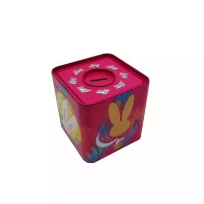 Competitive Price Custom Printed Empty High Quality Coin Container Metal Square Tin