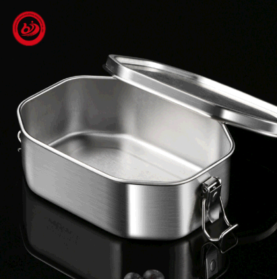 Octagon Shape Stainless Steel 304 Bento Lunch Box with Removal Divider Leak Proof 800ml Metal Food Container for Kids and Adult