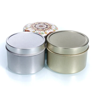 Round Aluminum Jars Candle Tin Can Aluminum Cosmetic Tin Box Container with Screw Lid