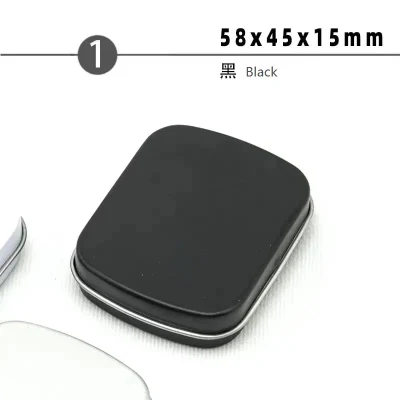 Rectangular Tins Plain Hinged Metal Packing Box Matte Black Tin Container White Silver Metal Tins Box
