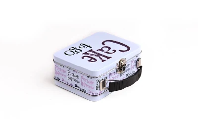Rectangular Metal Box Lunch Tin Box with Handle Gift Food Packaging