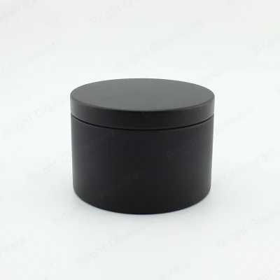 200ml Straight Side Portable Travel Black Tin Jar Empty Metal Candle Jars for Home Fragrance