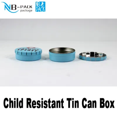 Child Resistant Child Proof Cr 30ml Tin Round Tin Box for Promotion Cosmetic Lip Balm Mail