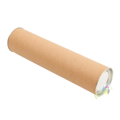 Custom Kraft Tube Packaging Tea Box with Metal Lid
