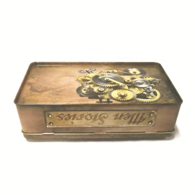 Valentine&prime;s Day Custom Rectangular Biscuit Cookie Packaging Metal Tin Boxes for Chocolate