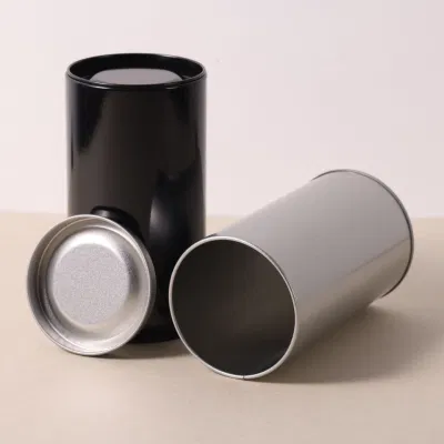 Custom Round Sealed Coffee Tea Packaging Tin Can Tin Caddy Tea Containers