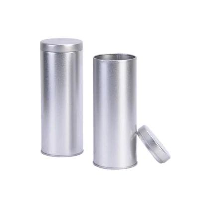 Custom Round Tall Coffee Bean Tin Cans 50g Tea Packaging Tin Container