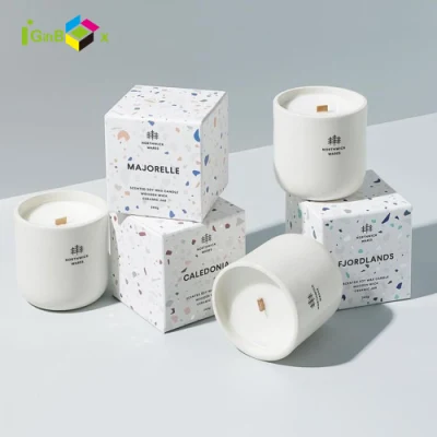 Customized Eco White Scented Tin Candles Personalized Candle Box Packaging