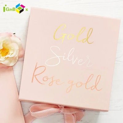 Baby Pink Packing Box Gift Box with Metal Closing and Handling