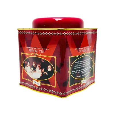 Custom Printed Tinplate Container Square Shape Double Lid Metal Can Food Grade Tea Tin Box