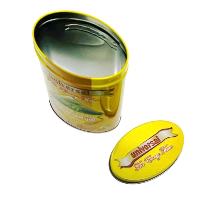 Factory Wholesale Tinplate Packaging Oval Shape Metal Box Container Black Tea Tin Can for Tea