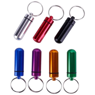 Custom Mini Metal Small Bottles Shaker Keychains Container