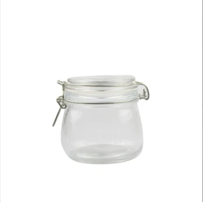 Wholesale Wide Mouth Glass Packaging Round Jar with Sealed Ring, Airtight Food Storage/Pickle Glass Jar with Metal Clips