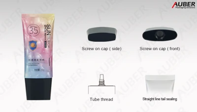 D35mm Oval Cosmetics Tube Suncreen Cream Printed Custom Cosmetic Packaging