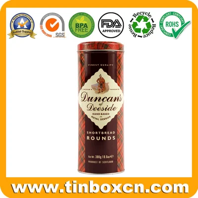 250g Cylindrical Tall Large Metal Mixed Nuts Tin with Embossing