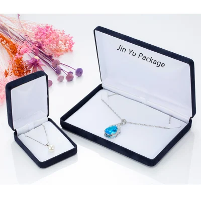 Luxury Handmade Elegant Metal Velvet Necklace Gift Jewelry Packing Box