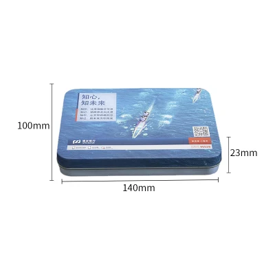Wholesale Custom Colored Thin Rectangular Playing Cards Postcard Packaging Metal Tin Case