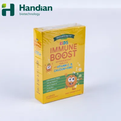 Children Health Multivitaimin Tablets Vc/Vd/Ca/Zn Certified Orange Effervescent Tablets for Kids