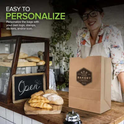 Custom Logo Printed Recycle Food Grade Karft Paper Bag Wholesale Food Packaging