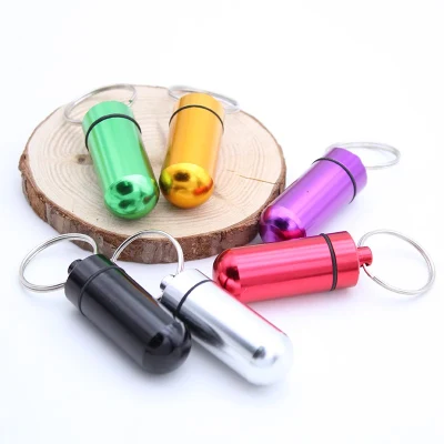Custom Mini Metal Small Bottles Shaker Keychains Container