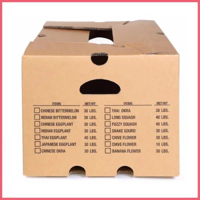 Custom Printed Corrugated Cardboard Paper Pineapple Tomato Cucumber Corn Broccoli Durian Banana Fresh Vegetable Fruit Packing Packaging Shipping Carton Box