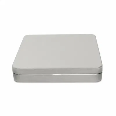 Portable Child Proof Rectangular Metal Tin Box Custom Child Resistant Hinged Tin Can