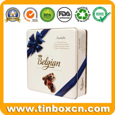 Large Square Christmas Storage Tin Box for Metal Gift Packaging