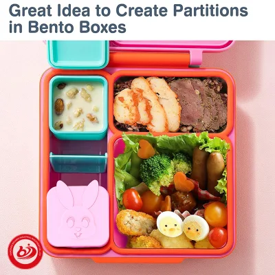 Safe Silicone Food Snack Tin Vacuum Thermal Leak Proof Storage Boxes Lunch Bento for Kids Bunny Cute Cartoon